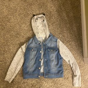 Girls Cat & Jack cat hoodie/jean jacket